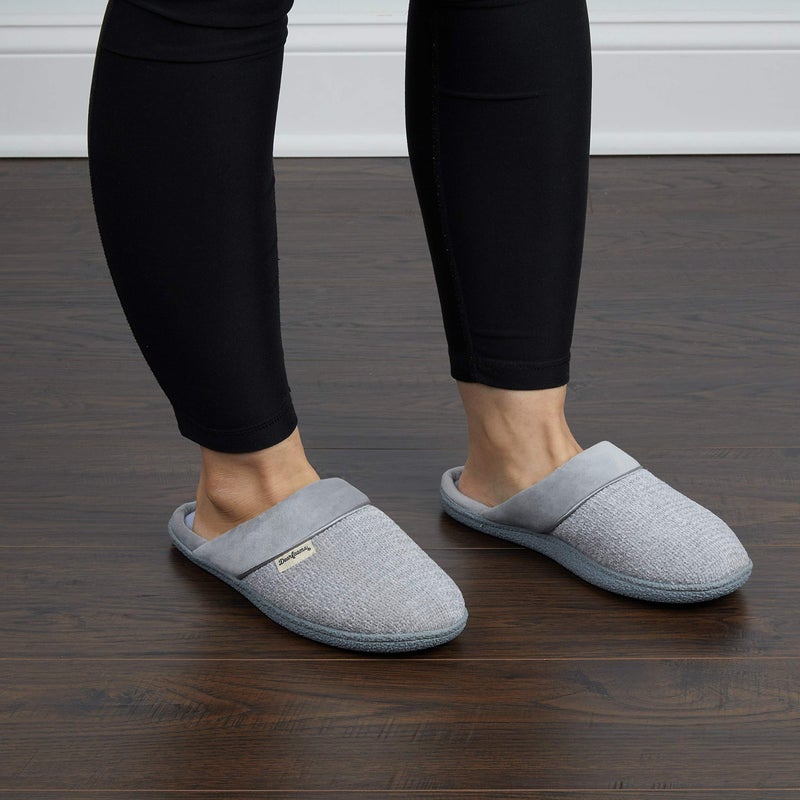 Dearfoams Women's Samantha Knit Closed Toe Scuff Slipper, Sleet, Medium - Image 2